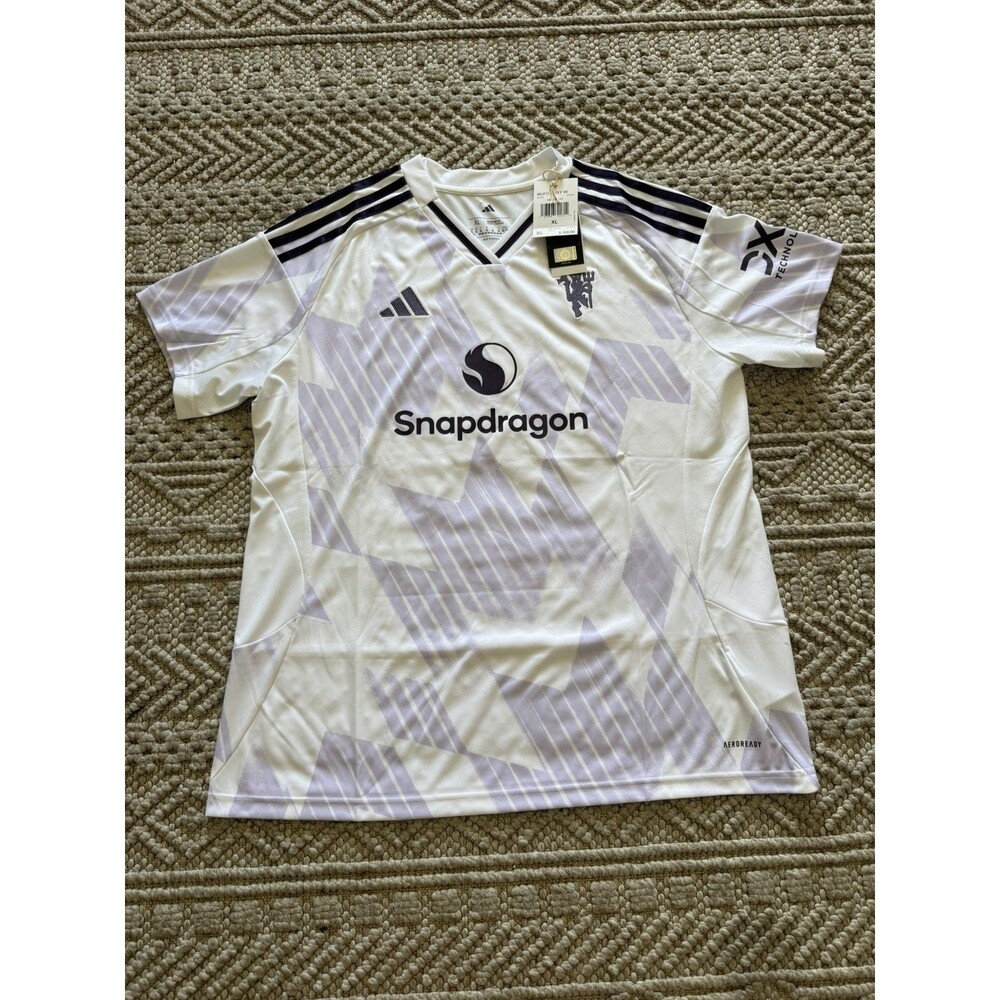 Manchester United Jersey Women XL White Away Kit Soccer Football Blank 2025/26 a